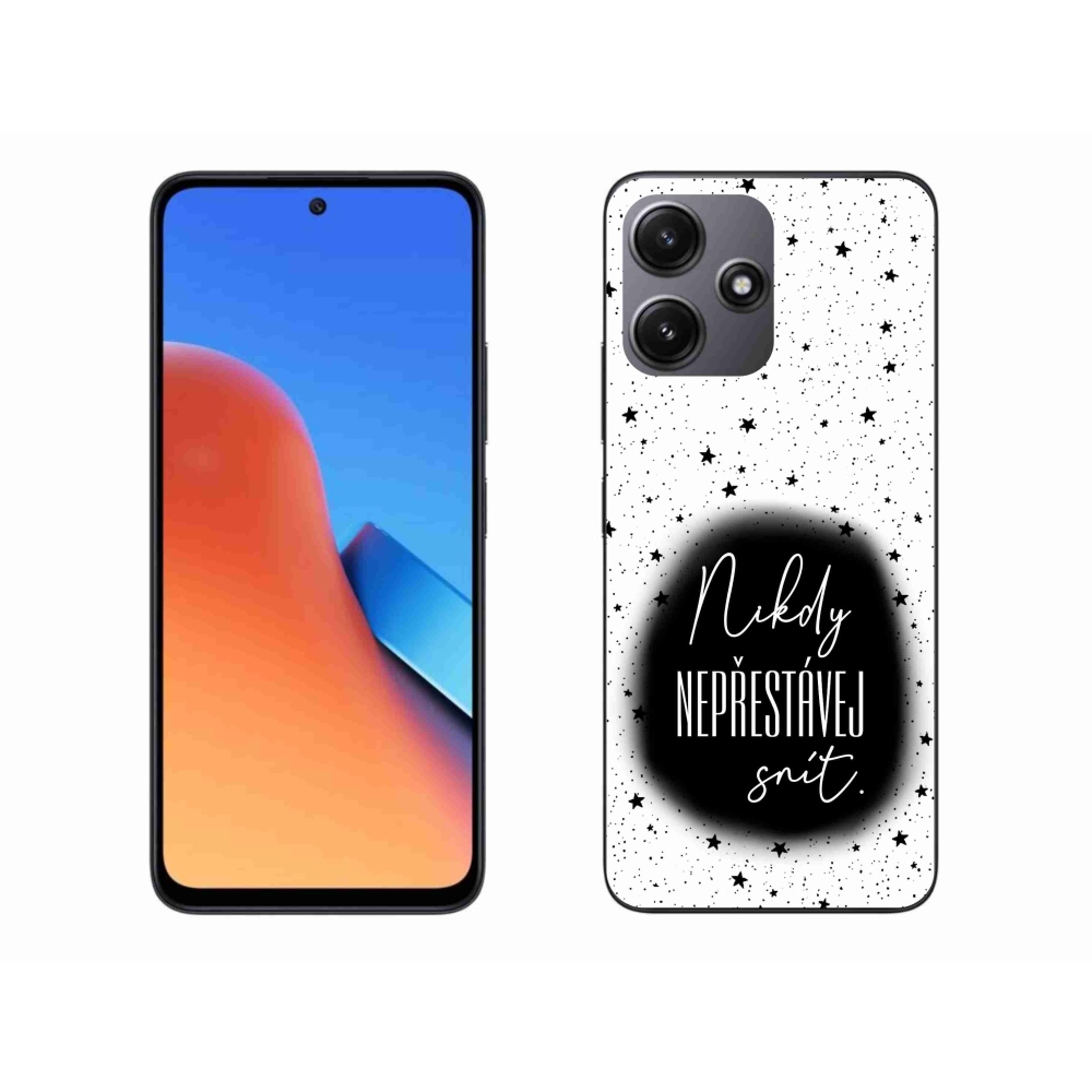Gelový kryt mmCase na Xiaomi Redmi 12 5G - citát 1 černobílé pozadí