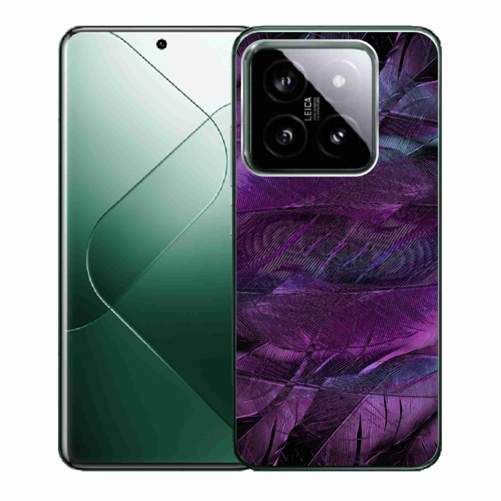 Gelový kryt mmCase na Xiaomi 14 - fialová pírka