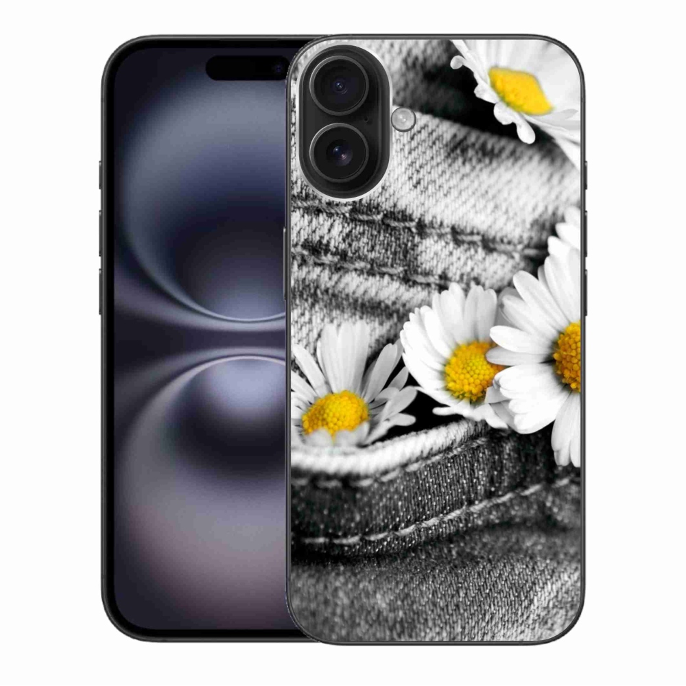 Gelový obal mmCase na iPhone 16 Plus - kopretiny