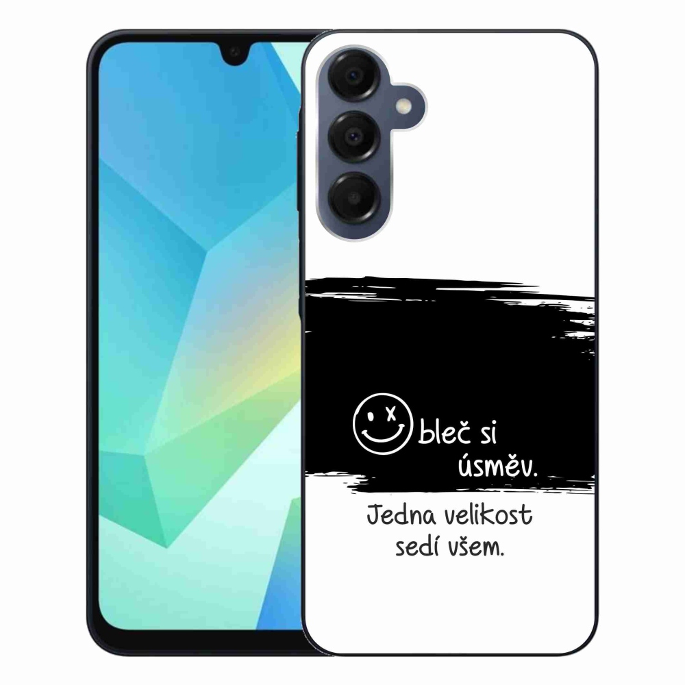Gelový kryt mmCase na Samsung Galaxy A16 4G/5G - vtipný text 8 černobílé pozadí
