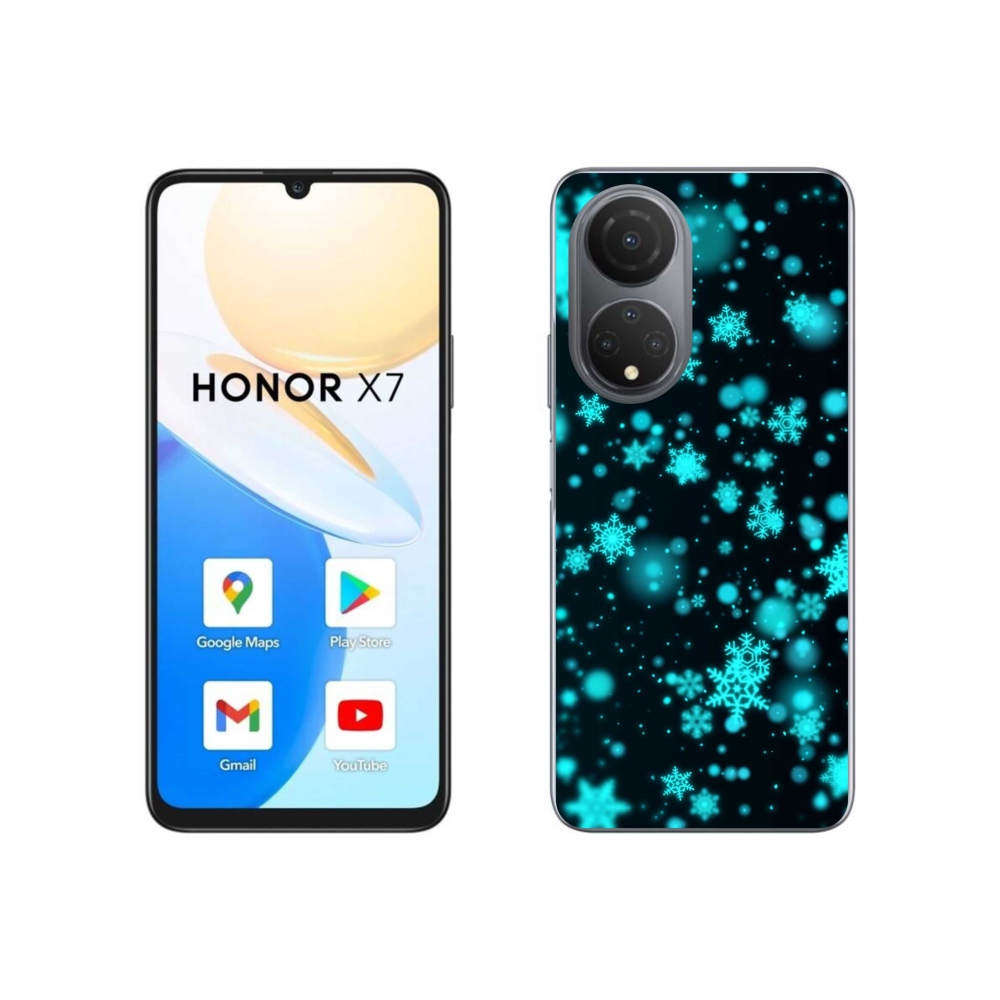 Gelový kryt mmCase na Honor X7 - sněhové vločky 1