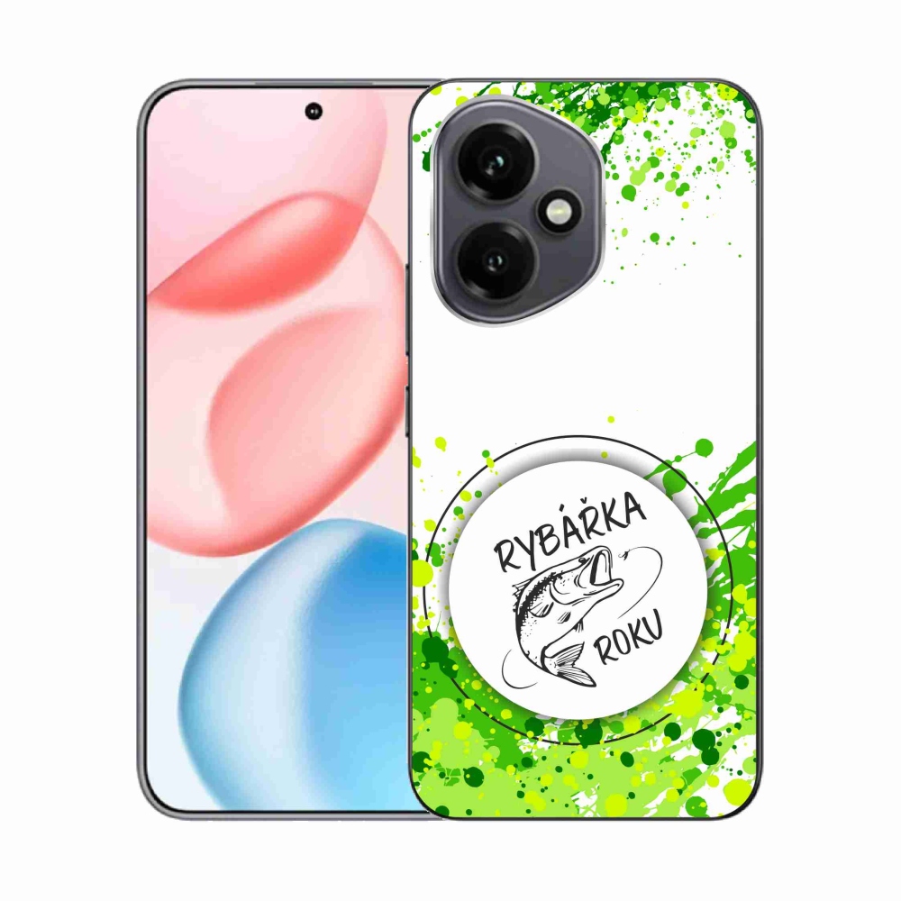 Gelový kryt mmCase na Honor 400 - rybářka roku bílé pozadí