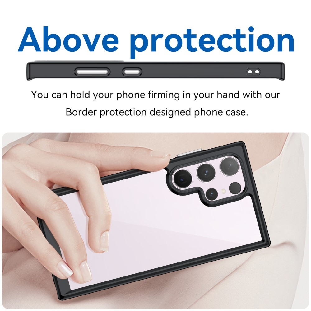 Gelový obal s pevnými zády na Samsung Galaxy S24 Ultra - černý