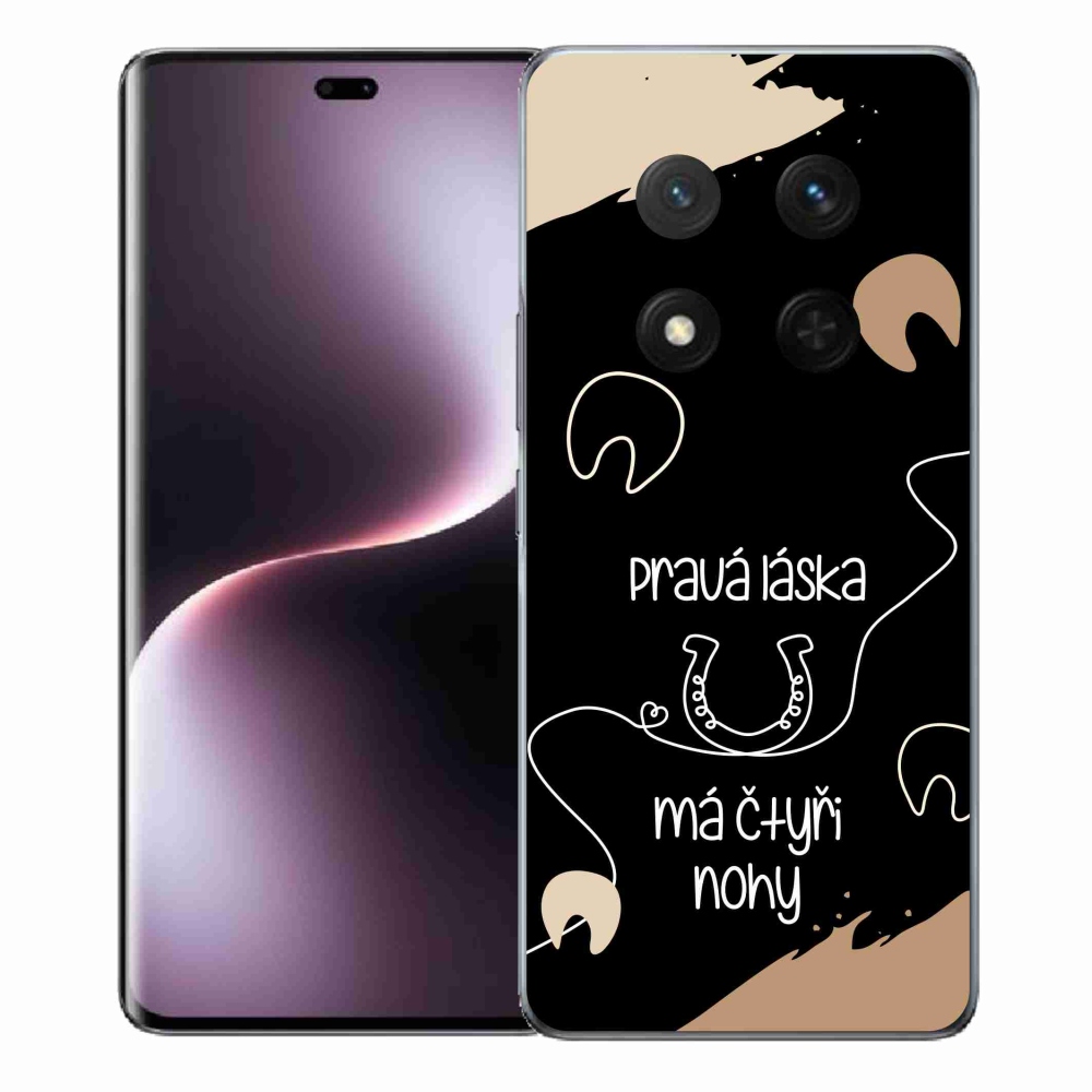 Gelový kryt mmCase na Honor Magic 7 Lite 5G - koňský motiv černé pozadí