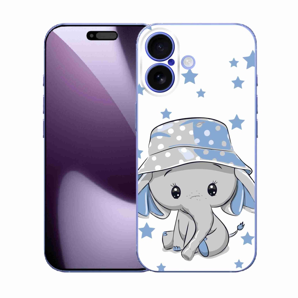 Gelový kryt mmCase na iPhone 17 - modrý slon