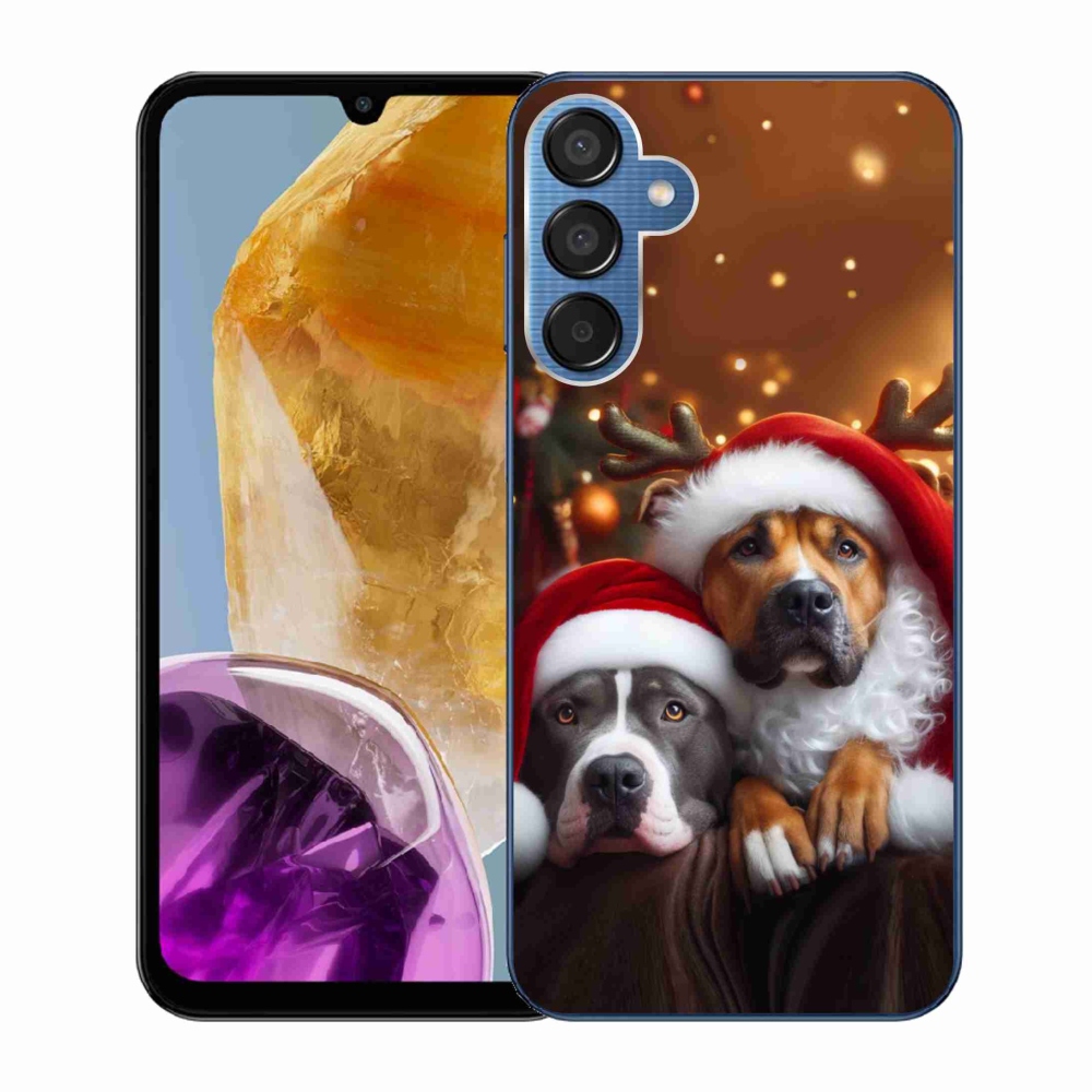 Gelový kryt mmCase na Samsung Galaxy M15 5G - vánoční psi