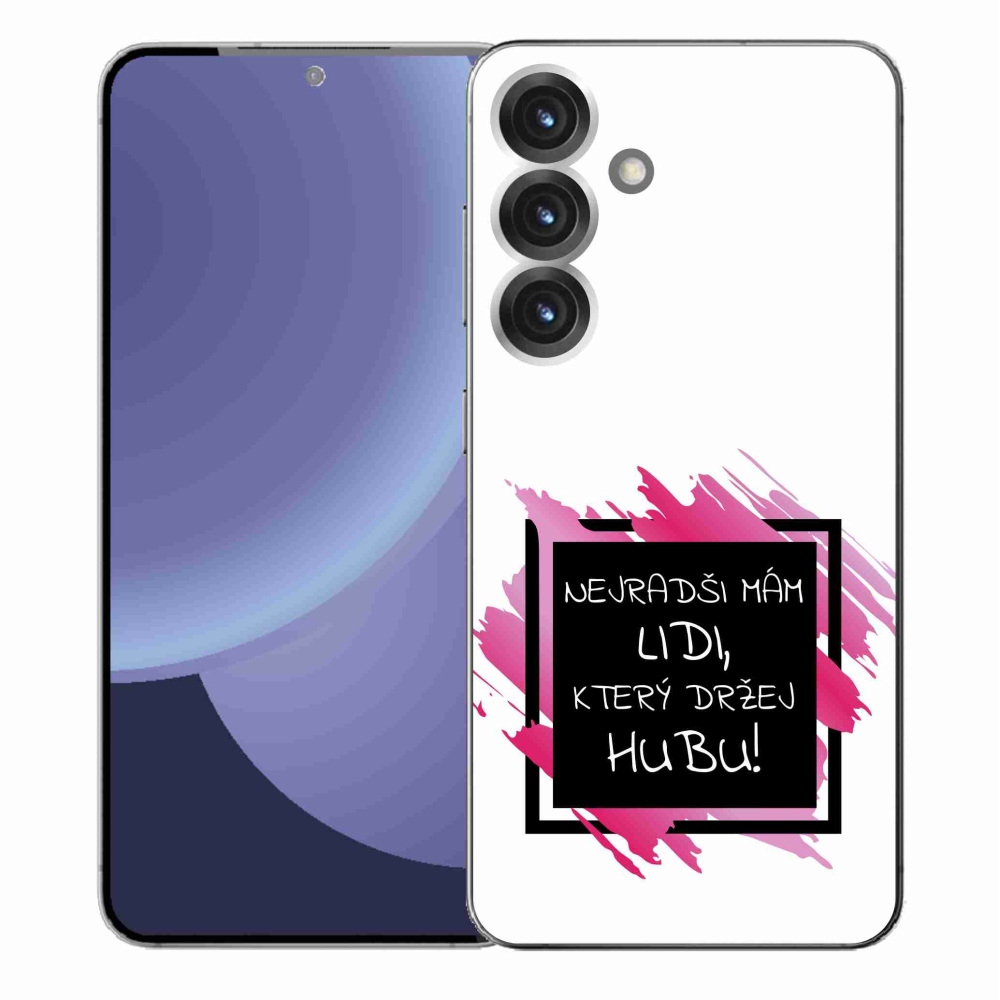 Gelový kryt mmCase na Samsung Galaxy S25+ - vtipný text 7 černobílé pozadí