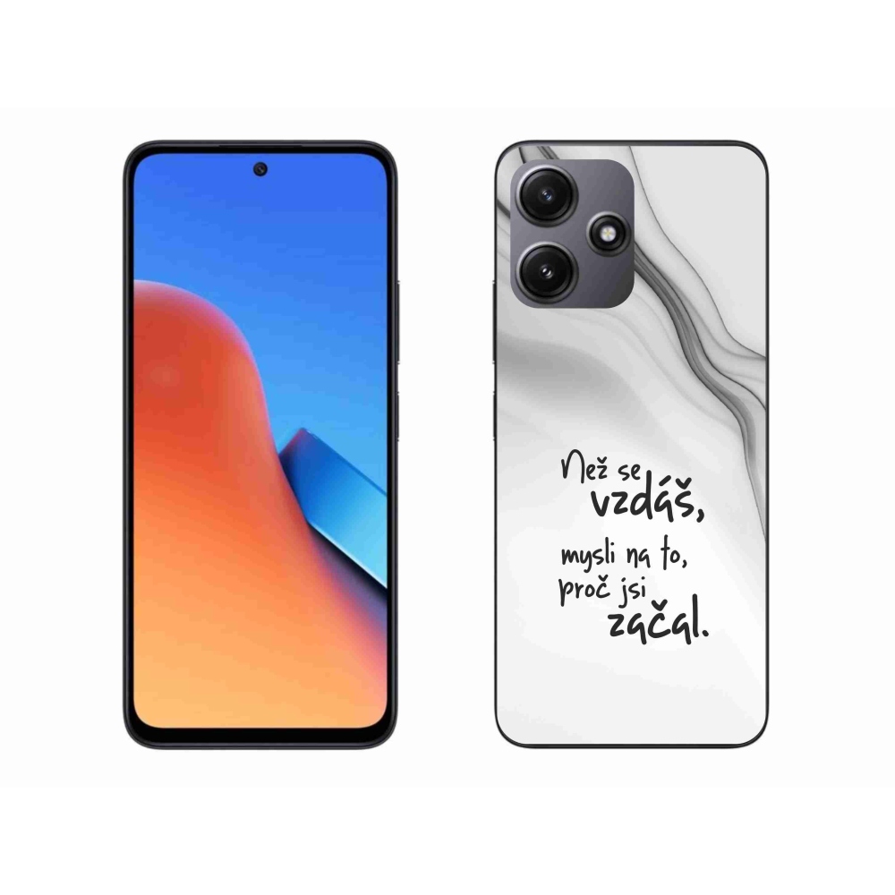 Gelový kryt mmCase na Xiaomi Redmi 12 5G - citát 2 bílé pozadí