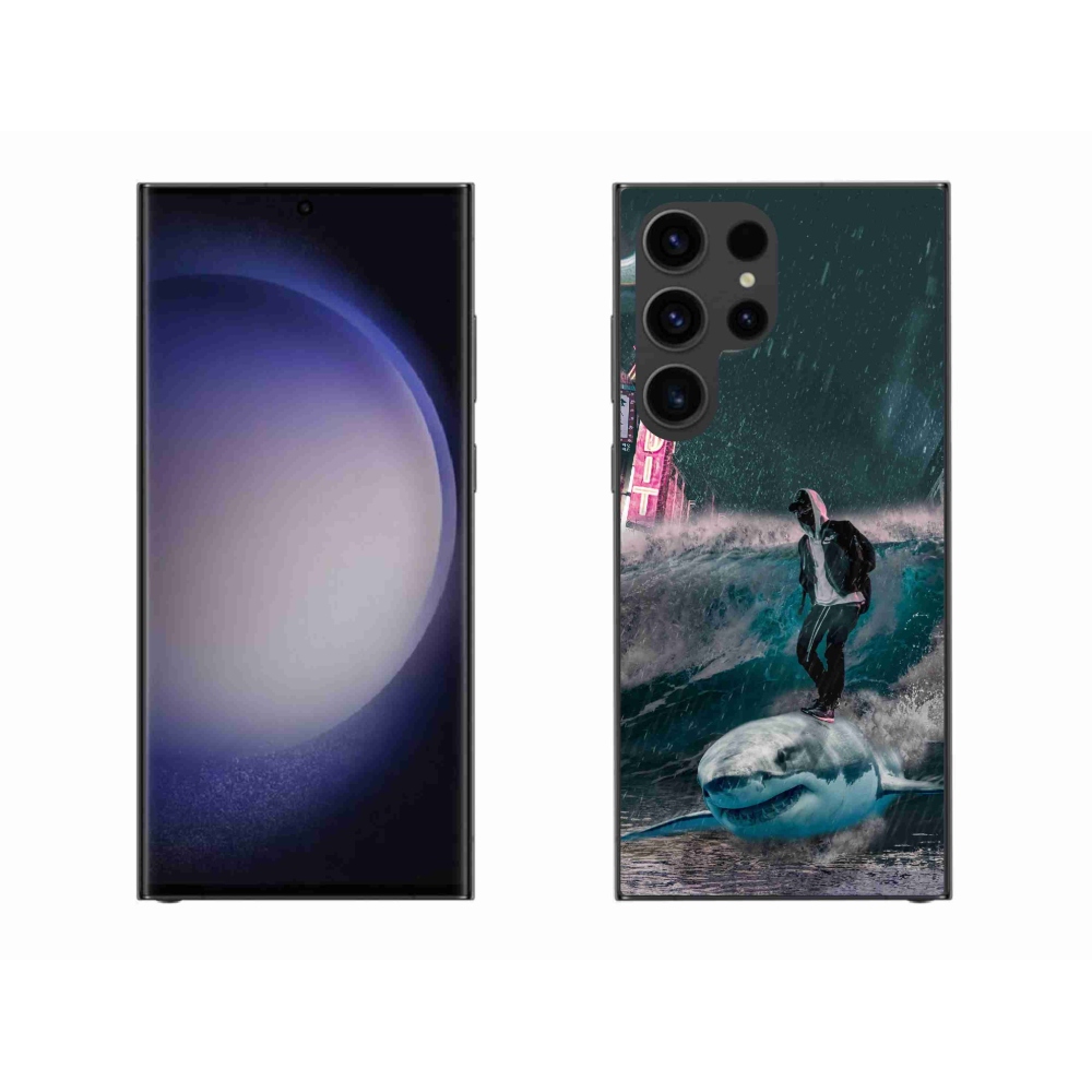 Gelový kryt mmCase na Samsung Galaxy S23 Ultra 5G - žralok