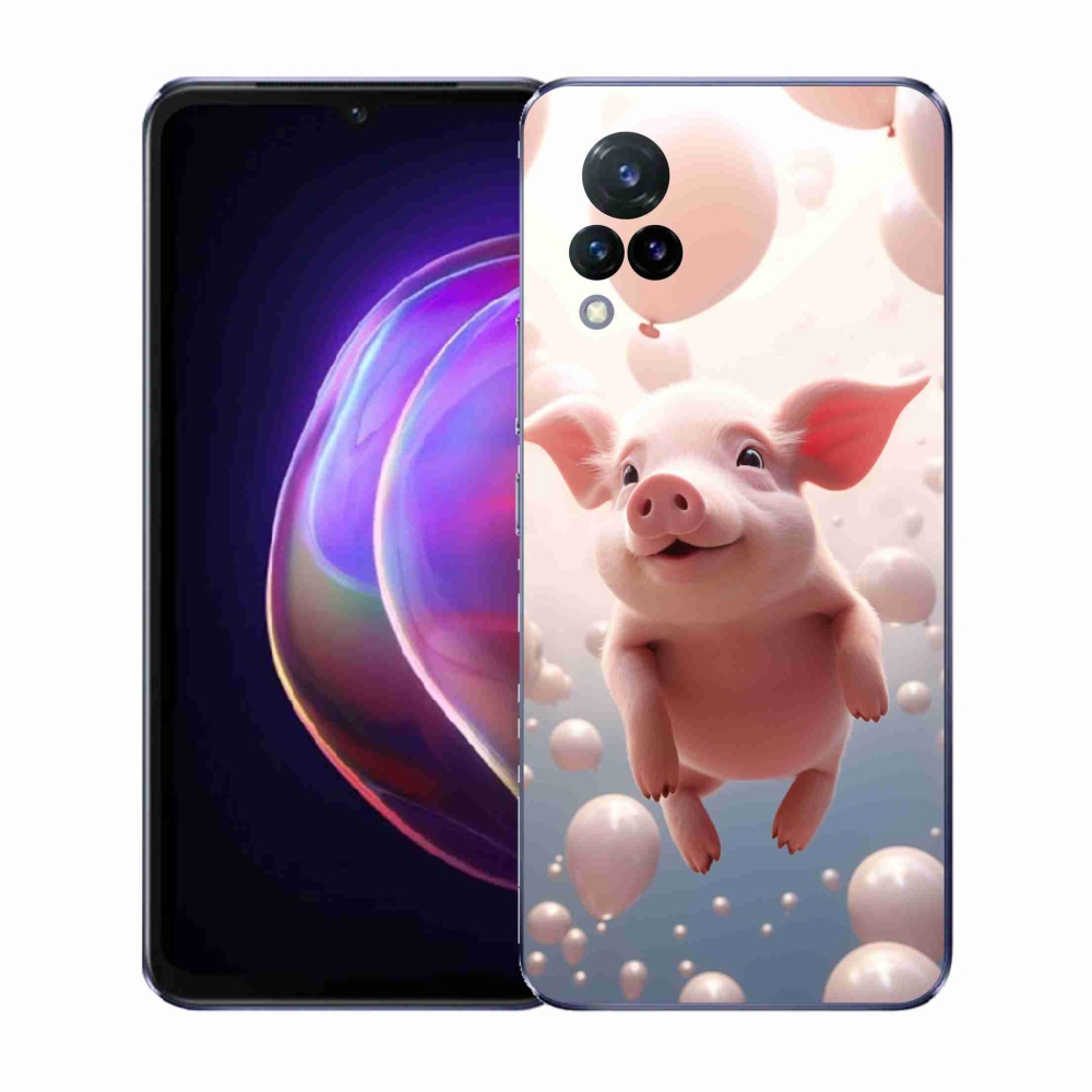 Gelový kryt mmCase na Vivo V21 4G/5G - prasátko s balónky