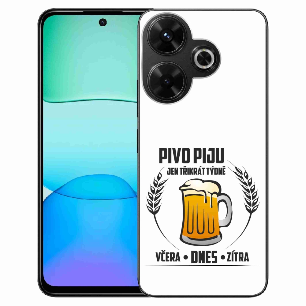 Gelový kryt mmCase na Xiaomi Redmi 13 4G/Poco M6 4G  - pivní motiv bílé pozadí