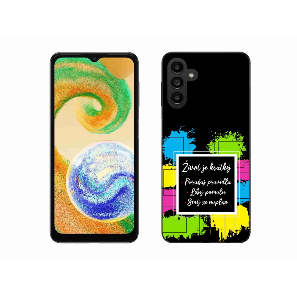 Gelový kryt mmCase na Samsung Galaxy A04s (164.7x76.7x9.1mm) - citát 5 černé pozadí