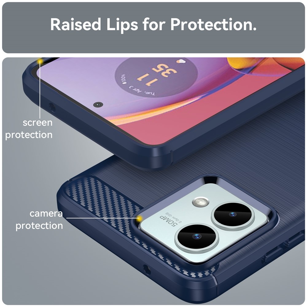 Carbon odolný gelový obal na Motorola Moto G84 5G - modrý