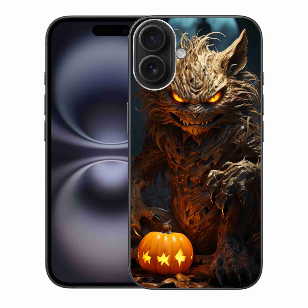Gelový kryt mmCase na iPhone 16 Plus - halloweenská příšera