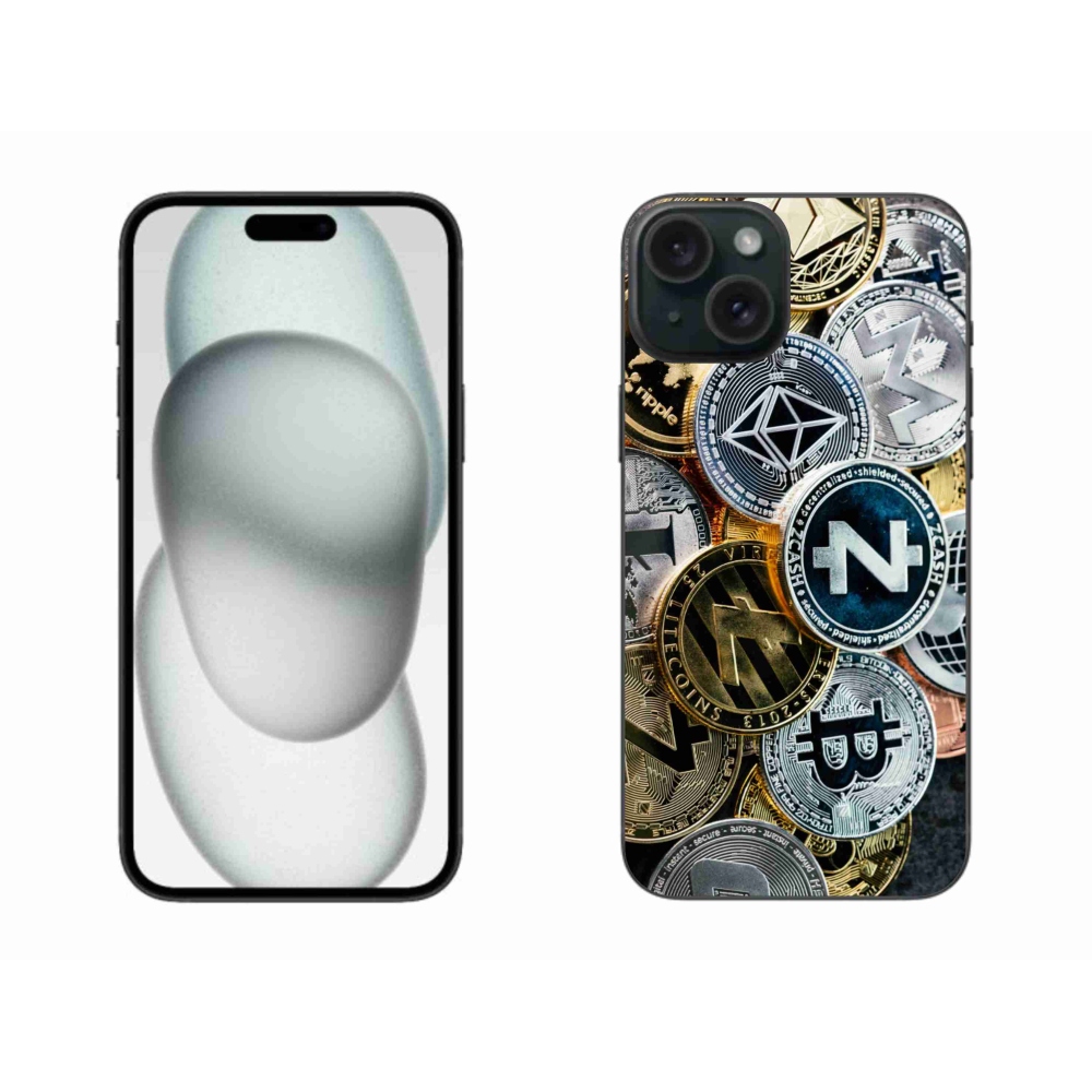 Gelový kryt mmCase na iPhone 15 Plus - kryptoměny