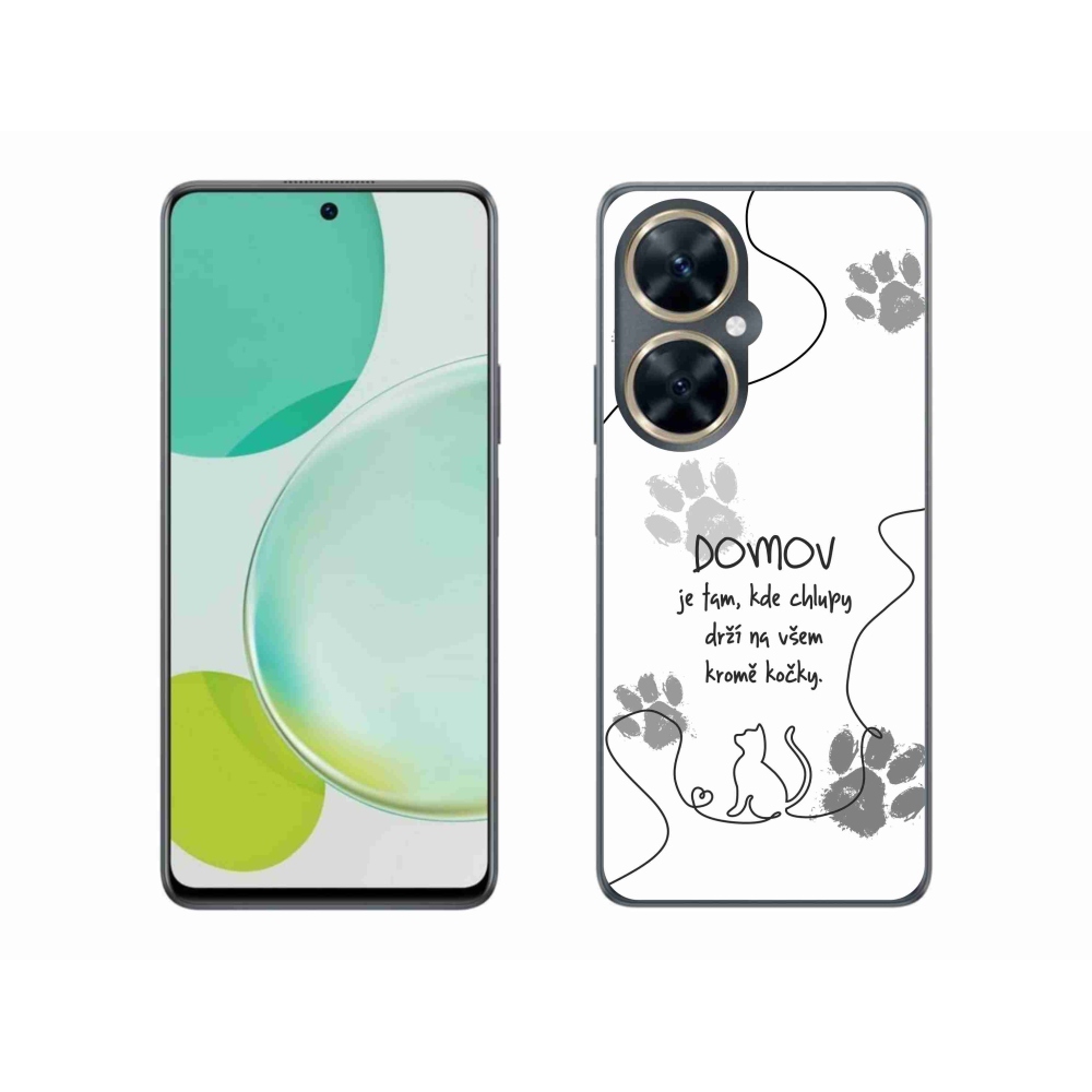 Gelový kryt mmCase na Huawei Nova 11i - kočičí motiv bílé pozadí