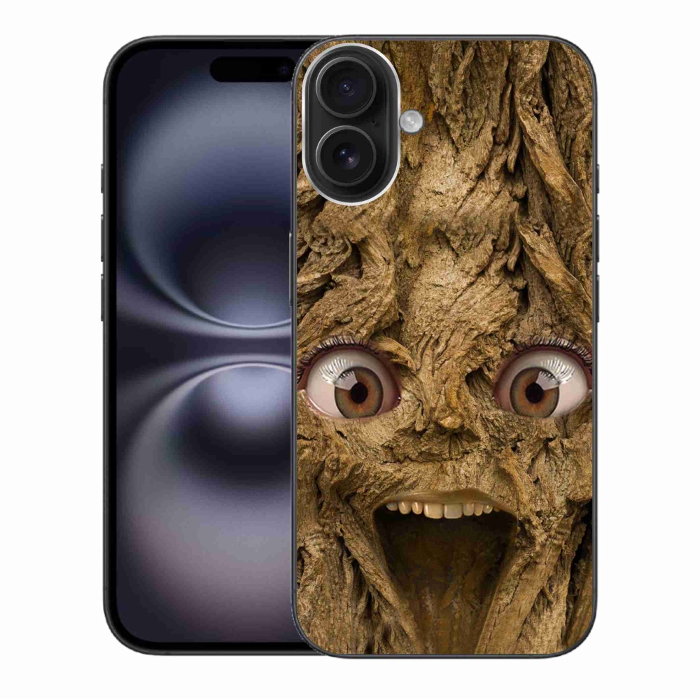 Gelový kryt mmCase na iPhone 16 Plus - veselý strom s očima