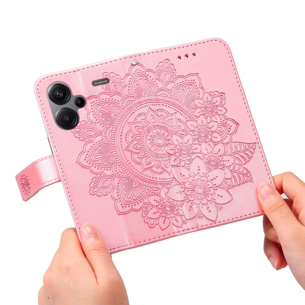 Mandala knížkové pouzdro na Xiaomi Redmi Note 13 Pro+ 5G - růžové