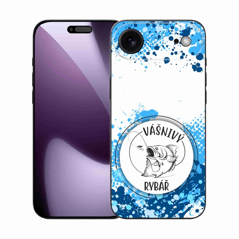 Gelový kryt mmCase na iPhone 17 Air - vášnivý rybář bílé pozadí