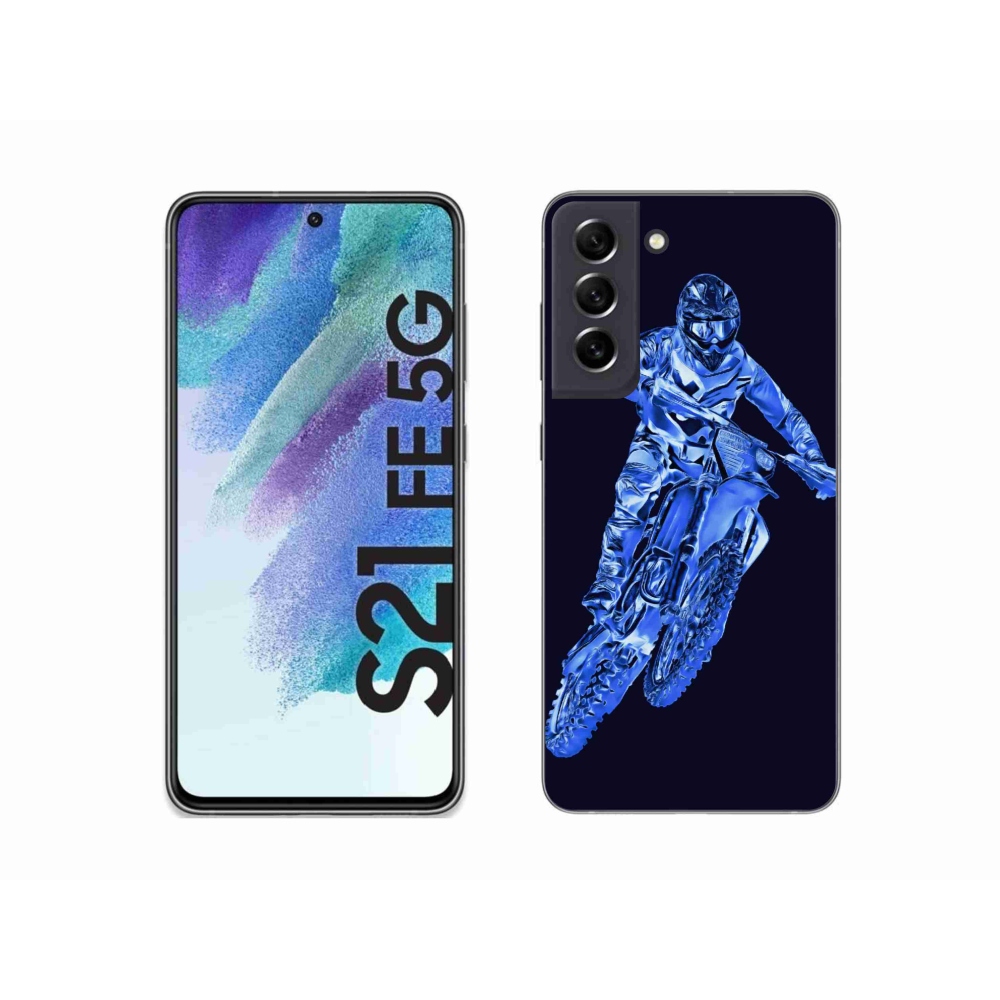Gelový kryt mmCase na Samsung Galaxy S21 FE 5G - motocross 1