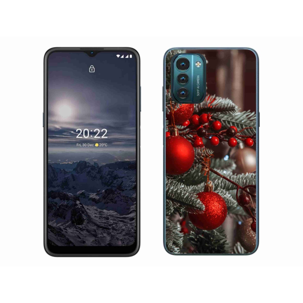 Gelový kryt mmCase na Nokia G11/G21 - vánoční ozdoby 2