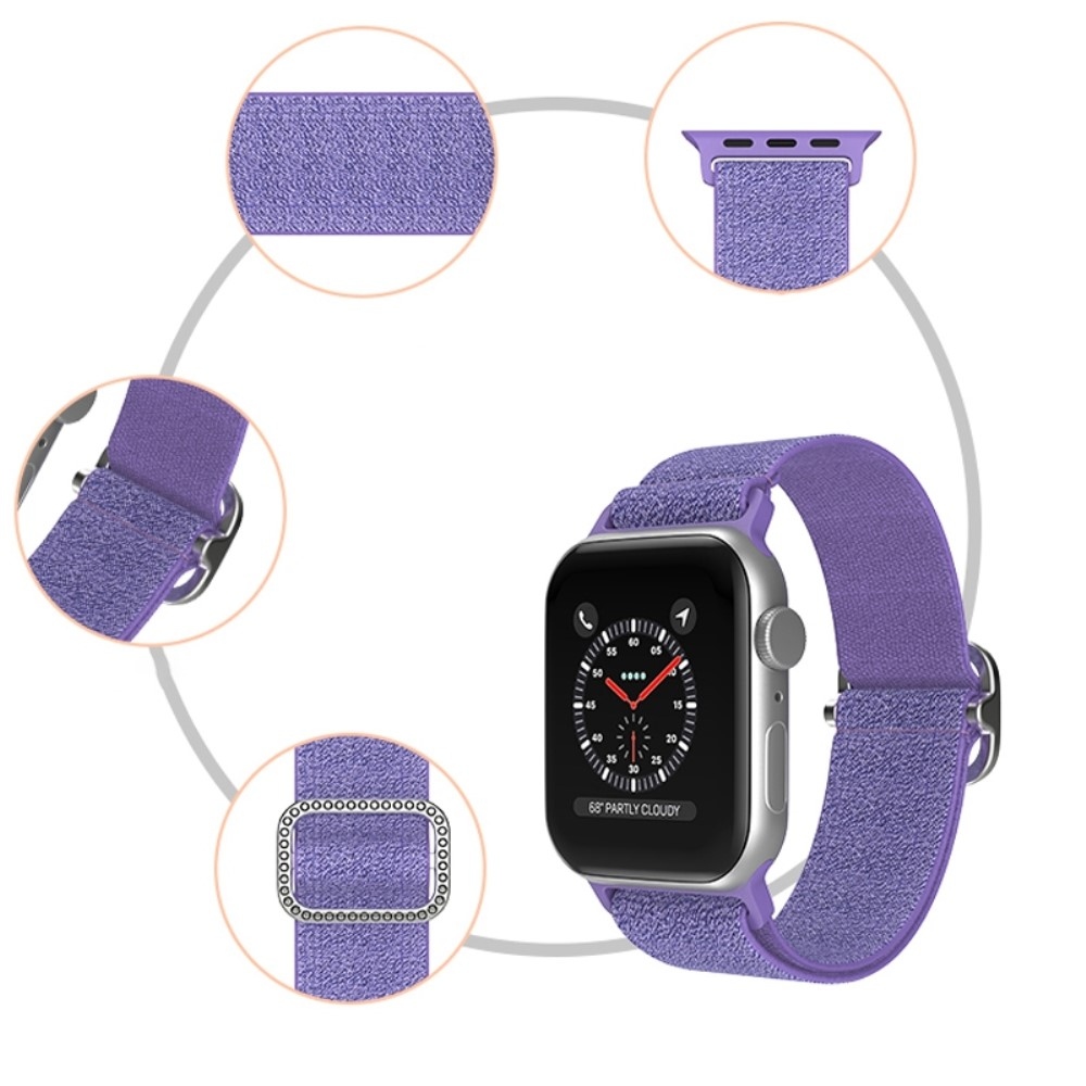 Decor nylonový řemínek na Apple Watch Ultra/Ultra 2 49mm/SE/SE 2022/2023 44mm/9/8/7 45mm/6/5/4 44mm/3/2/1 42 mm - tmavěfialový