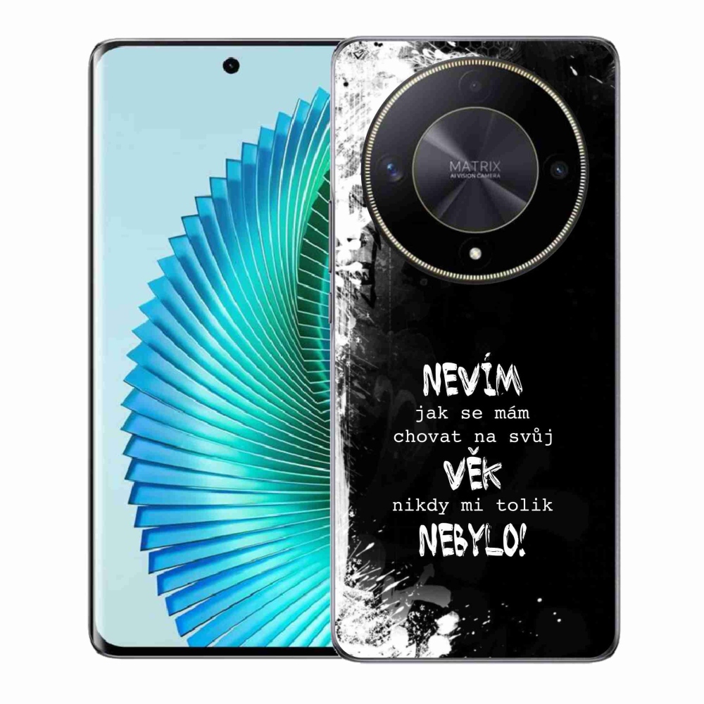 Gelový kryt mmCase na Honor Magic 6 Lite 5G - vtipný text 14 černé pozadí