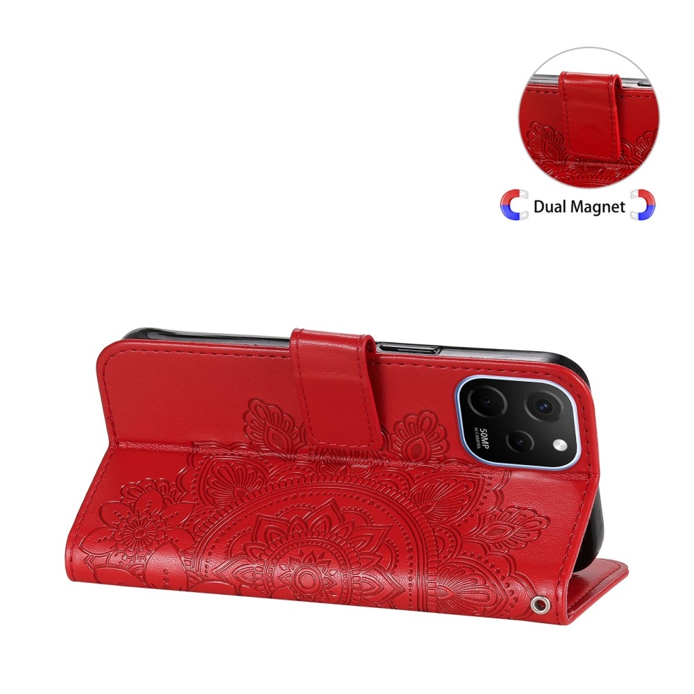 Mandala knížkové pouzdro na Huawei Nova Y61 - červené
