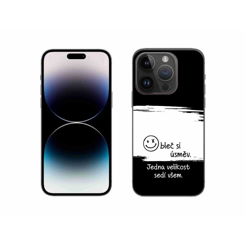 Gelový kryt mmCase na iPhone 14 Pro 6.1 - vtipný text 8 bíločerné pozadí