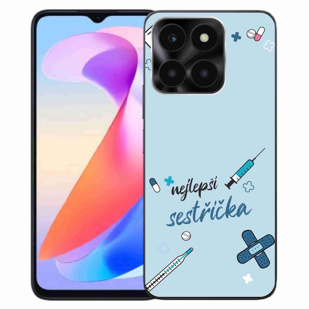 Gelový kryt mmCase na Honor X6a - nejlepší sestřička modré pozadí
