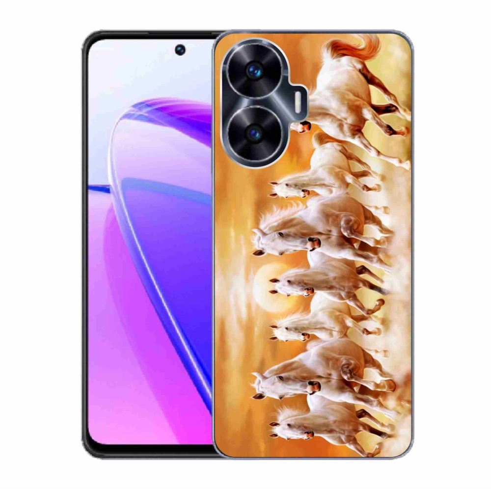Gelový obal mmCase na Realme C55 - koně 2