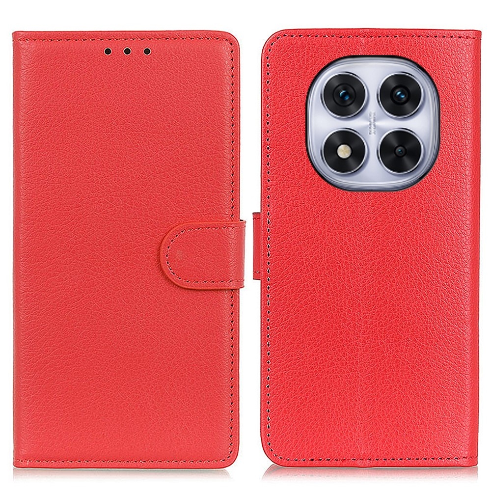 Litchie knížkové pouzdro na Xiaomi Redmi Note 14 Pro - červené