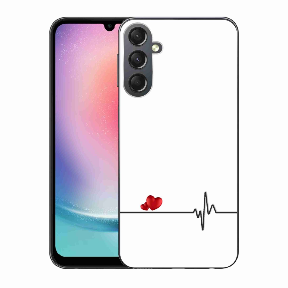 Gelový kryt mmCase na Samsung Galaxy A24 - srdce a tep bílé pozadí
