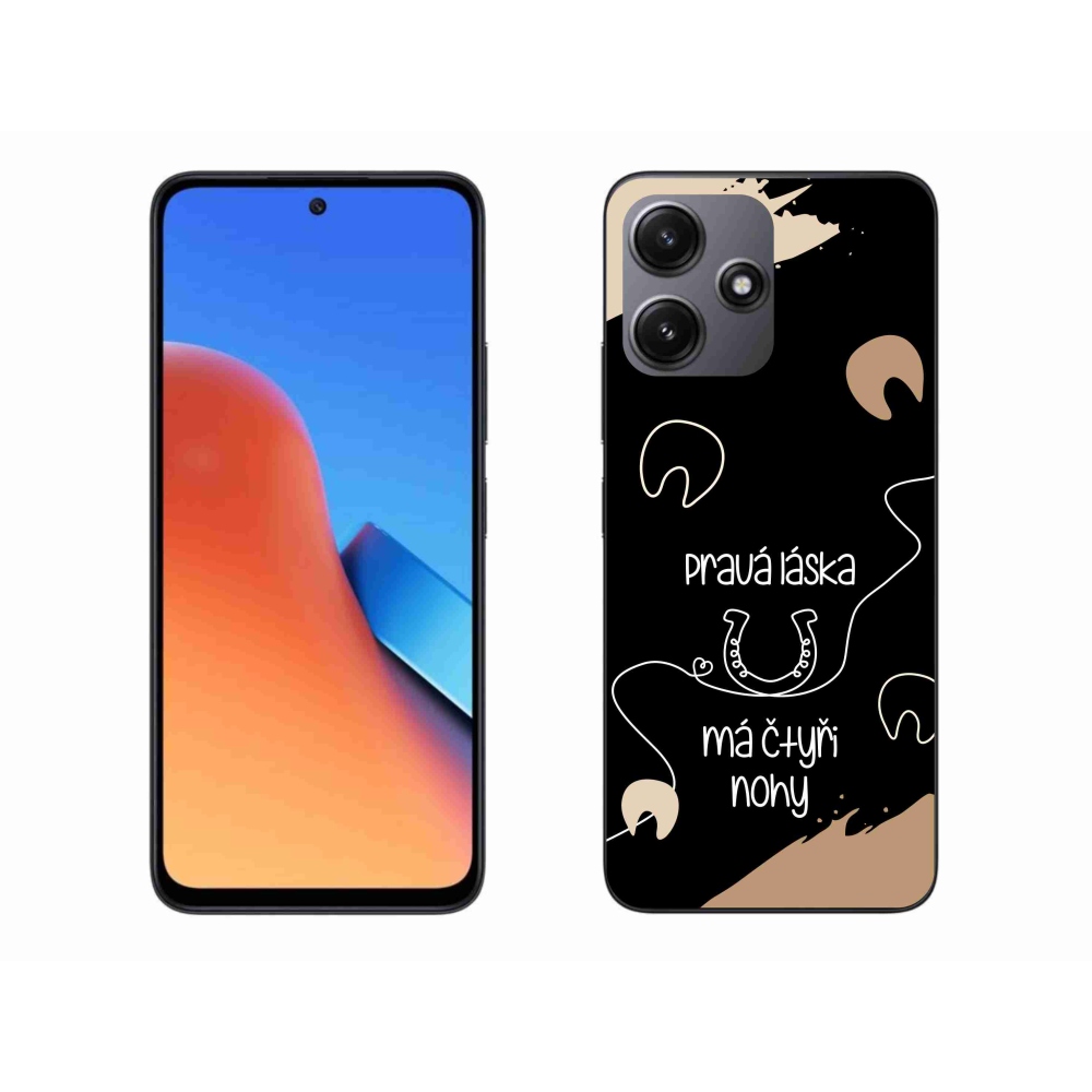 Gelový kryt mmCase na Xiaomi Redmi 12 5G - koňský motiv černé pozadí