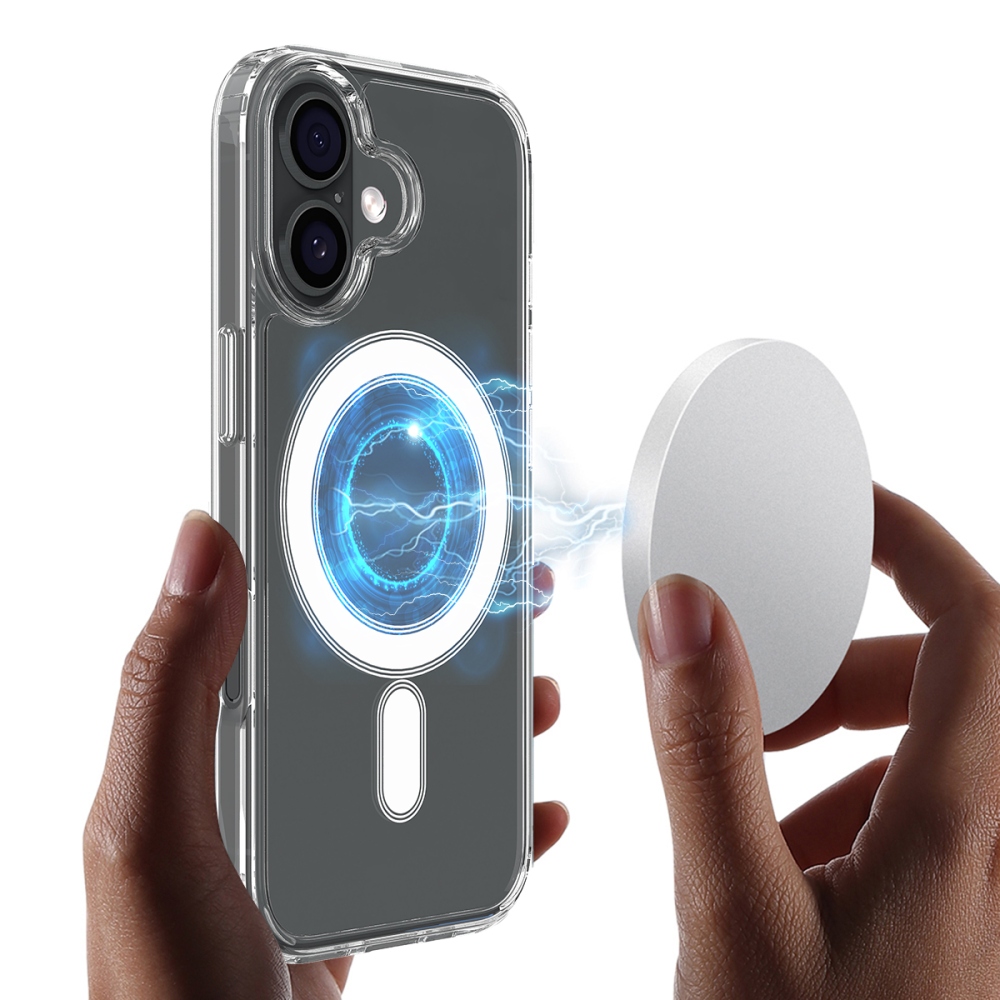 Acryle gelový obal s pevnými zády a MagSafe na iPhone 17 - průhledný