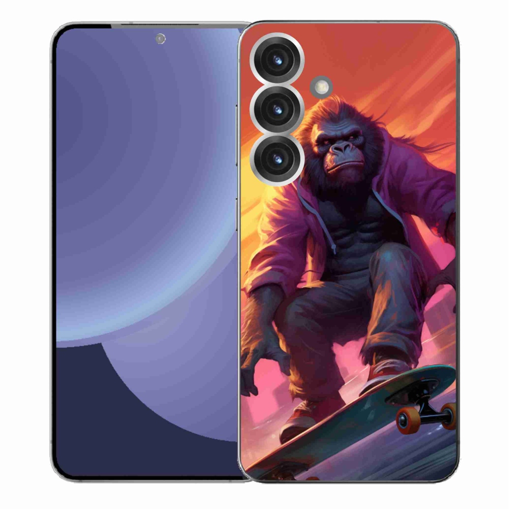 Gelový kryt mmCase na Samsung Galaxy S25+ - gorila na skateboardu