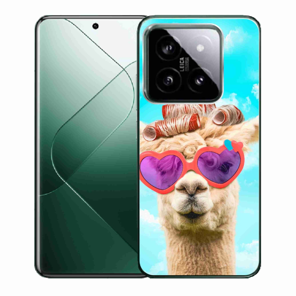 Gelový kryt mmCase na Xiaomi 14 - lama s brýlemi