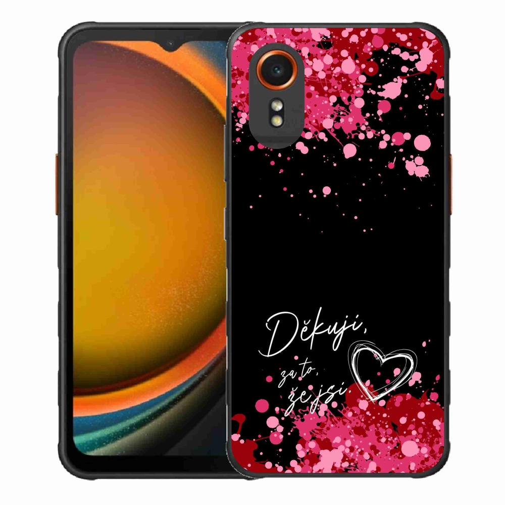 Gelový kryt mmCase na Samsung Galaxy Xcover 7 - zamilovaný text 2 černé pozadí