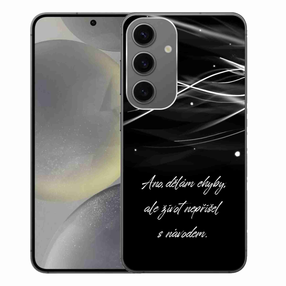 Gelový kryt mmCase na Samsung Galaxy S24+ - citát černé pozadí