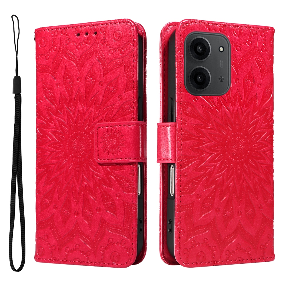Sunflower knížkové pouzdro na Xiaomi Redmi 15C 4G/5G (173mm) - červené