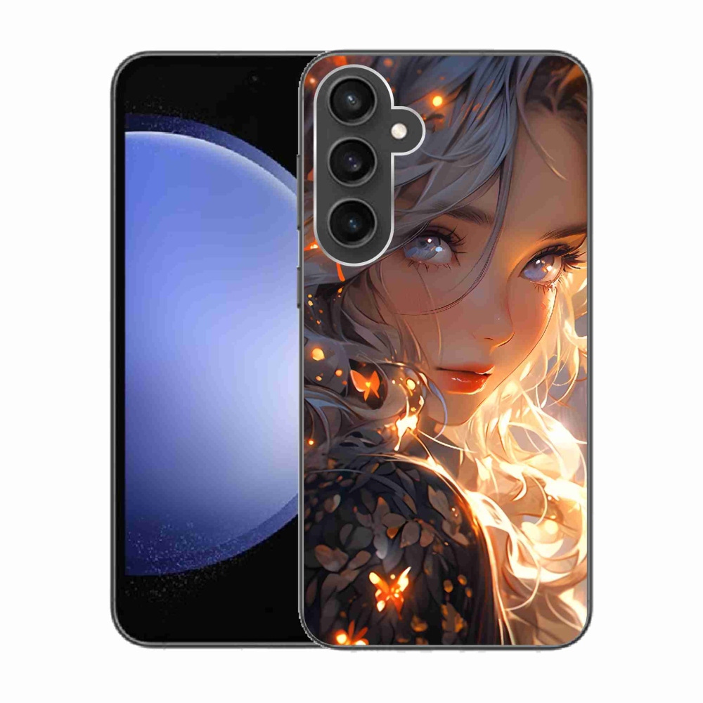 Gelový kryt mmCase na Samsung Galaxy S23 FE - dívka a motýli