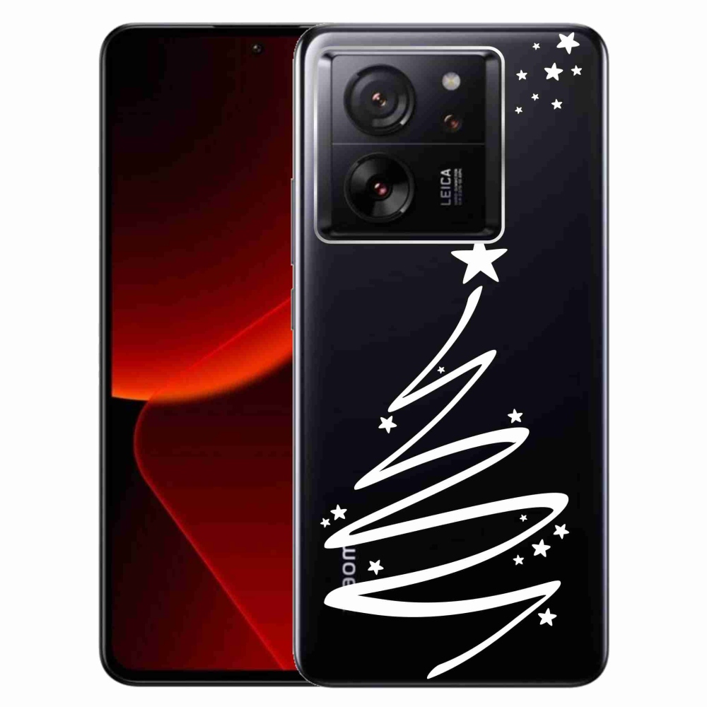 Gelový kryt mmCase na Xiaomi 13T/13T Pro - bílý stromeček na průhledném pozadí