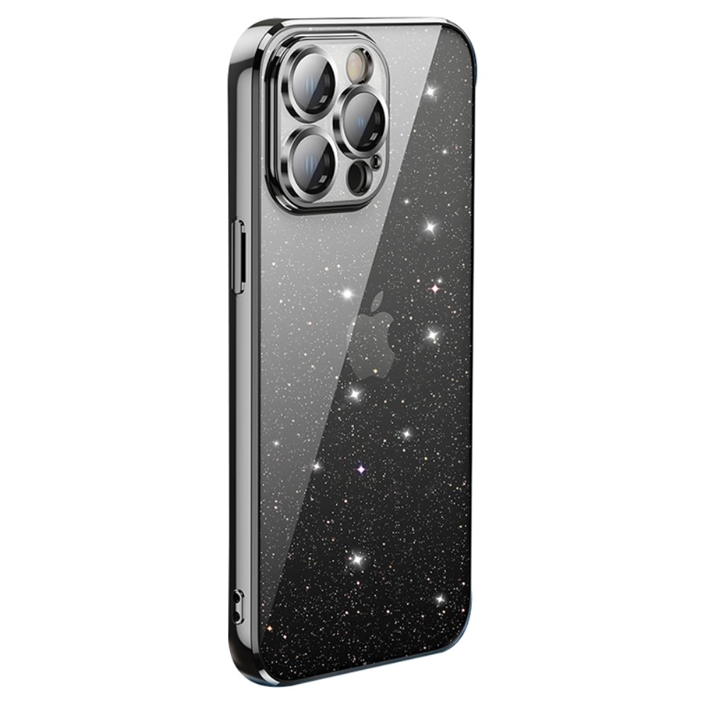 X-Level třpytivý gelový obal na iPhone 15 Plus - černý