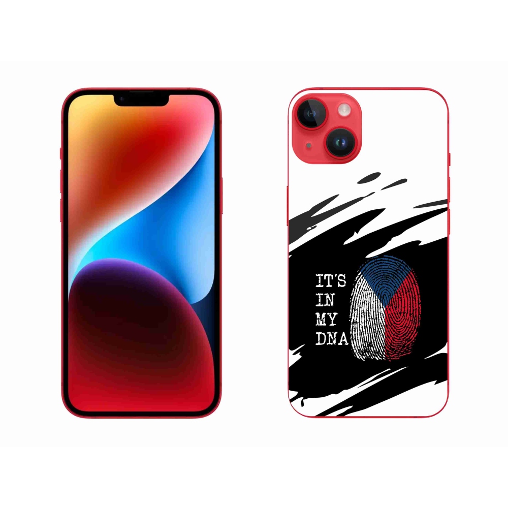 Gelový kryt mmCase na iPhone 14 Plus - vlajka otisk prstu černobílé pozadí