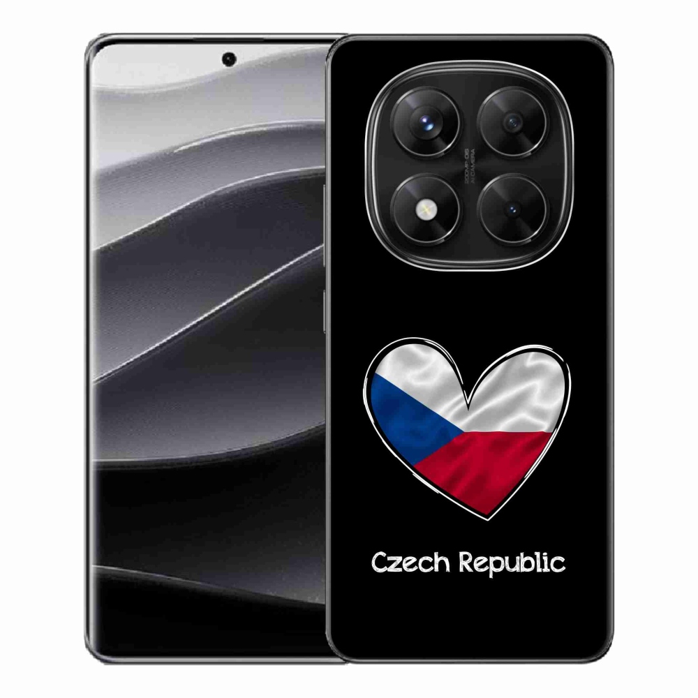 Gelový kryt mmCase na Xiaomi Redmi Note 14 Pro 5G/Poco X7 5G - vlajka srdce černé pozadí