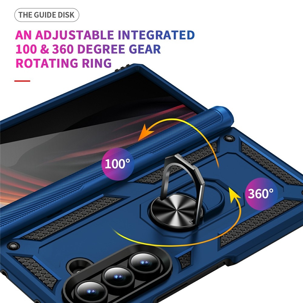 Ring odolný kryt na Samsung Galaxy Z Fold7 5G - modrý