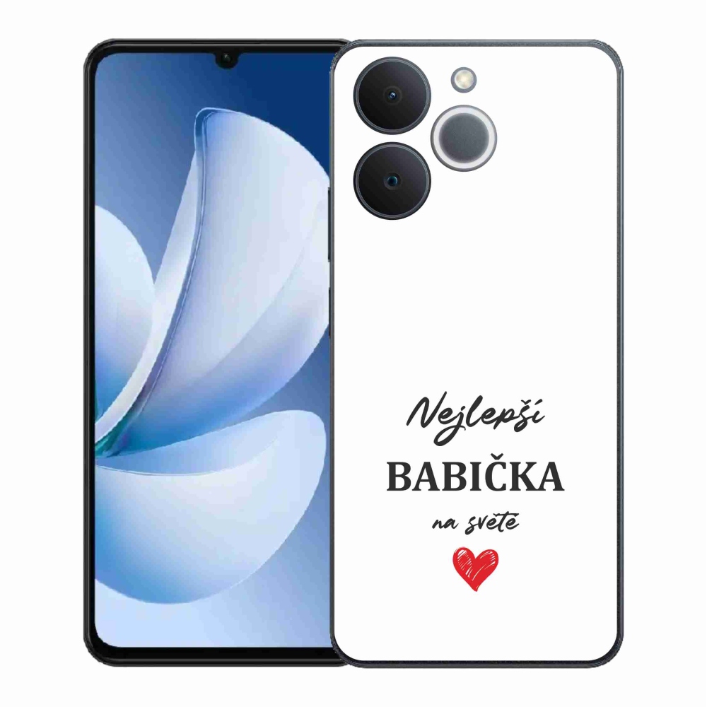 Gelový kryt mmCase na Realme Note 70T - nejlepší babička 1 bílé pozadí