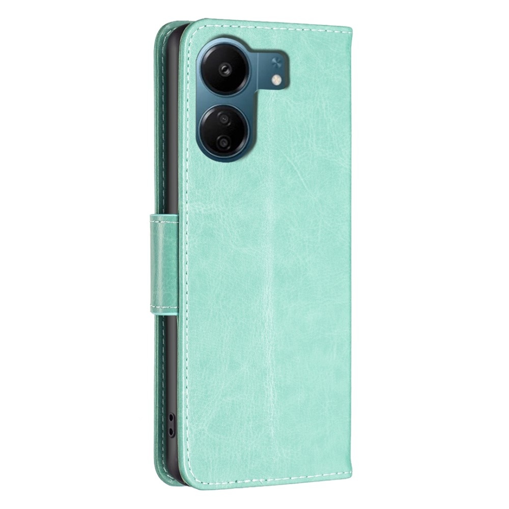 Butterfly knížkové pouzdro na Xiaomi Poco C65/Redmi 13C 4G/5G - modrozelené