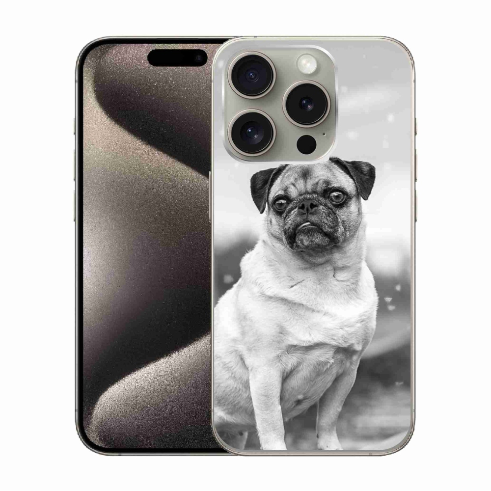 Gelový obal mmCase na iPhone 15 Pro - mops