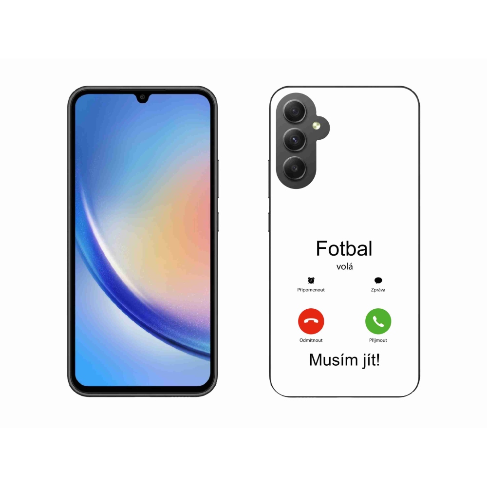 Gelový kryt mmCase na Samsung Galaxy A34 5G - fotbal volá bílé pozadí